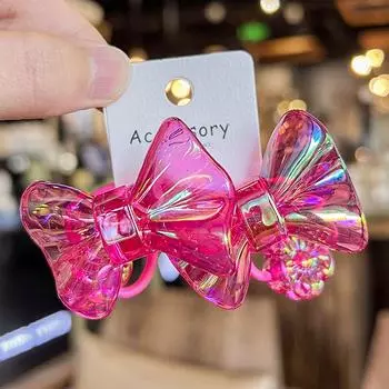 2 шт. новые милые прозрачные цветные головные уборы принцессы детские эластичные резинки для волос детские веревки для волос аксессуары для волос для девочек