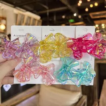 2 шт. новые милые прозрачные цветные головные уборы принцессы детские эластичные резинки для волос детские веревки для волос аксессуары для волос для девочек розовый