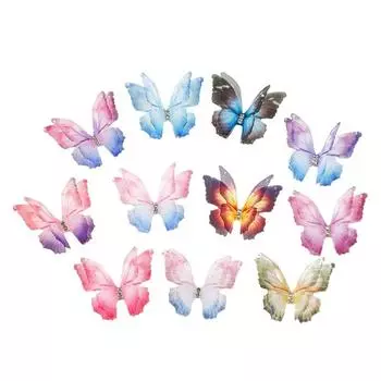 2 шт. новые милые разноцветные двухслойные сетчатые заколки для девочек с бабочками, детские головные уборы, заколки для волос, аксессуары для волос