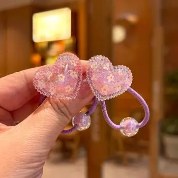 2 шт. новые милые резинки для волос в форме сердца для девочек, аксессуары для волос, детские резинки для волос, головные уборы для малышей