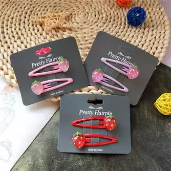 2 шт. новые милые сверкающие детские заколки с клубникой, детские головные уборы, детские заколки для волос, головной убор, аксессуары для волос для девочек Pink