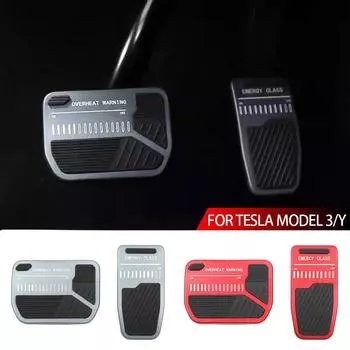 2 шт. новые накладки на педали автомобиля, накладки на педаль газа, топлива, тормоза для Tesla Model 3 Y 2017-2024 серебряный