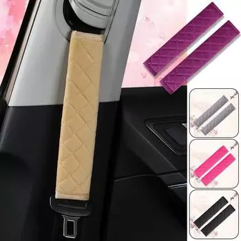 2 шт. новый автомобильный ремень безопасности плечевая накладка зимний плюшевый тисненый сетчатый утолщенный ремень безопасности декоративный чехол аксессуары для салона автомобиля