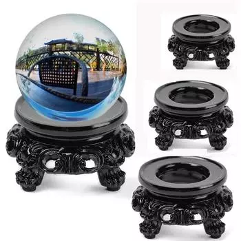 2 шт., новый черный смоляный хрустальный шар, основание, сфера, пьедестал, европейский стиль, домашний декор, стенд, реквизит для фотографий, орнамент, аксессуары