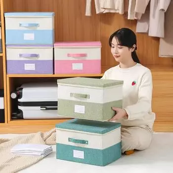 2 шт. новый катионный ящик для хранения новый хлопковый и льняной портативный ящик для хранения свитеров сортировочная коробка для хранения