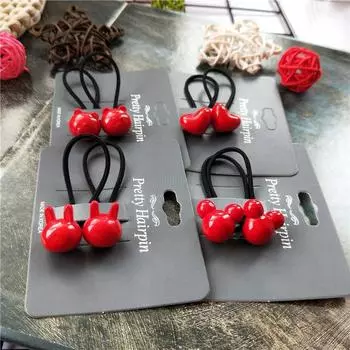 2 шт., новый мультяшный милый кролик, медведь, головные уборы принцессы, детские эластичные ленты для волос, детские резинки для волос, веревки, аксессуары для девочек, детский головной убор 2