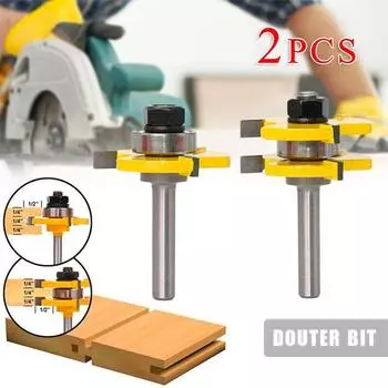 2 шт. новый набор фрез с язычком и пазом, хвостовик 8 мм, Т-образный 3-зубый полезный резак
