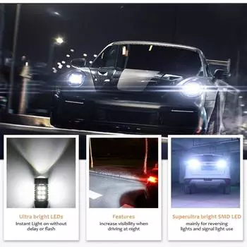 2 шт. новый супер яркий автомобильный задний фонарь T15 W16W автомобильный сигнальный фонарь 12 В универсальный фонарь заднего хода красный
