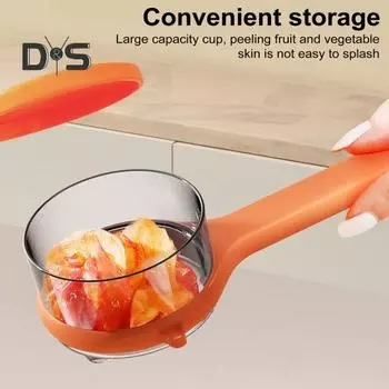 2 шт. Нож для чистки овощей и фруктов с ящиком для хранения, овощечистка с контейнером, эргономичная ручка, овощечистка для домашней кухни 2pcs зелёный