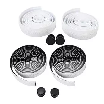 2 шт., обмотка для руля шоссейного велосипеда, силиконовая, противоскользящая, впитывающая пот, для комфорта White, with White Bottom