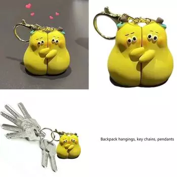 2 шт. обнимающая груша силиконовый брелок красочный брелок кулон креативная сумка подвеска и кольца для ключей аксессуар подвесное украшение