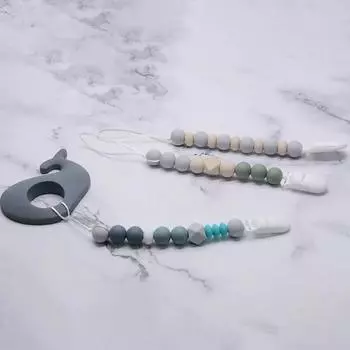 2 шт. образовательные безопасные гладкие края детская соска-цепочка силиконовые детские бусины для прорезывания зубов детские принадлежности J