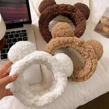 2 шт. обруч для волос с плюшевыми ушками медведя, декоративная повязка на голову с изображением животных из мультфильма, повязка на голову для ухода за кожей верблюд