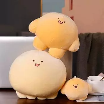 2 шт., очаровательная плюшевая игрушка в виде осьминога, ручная работа, диванная подушка, успокаивающая и комфортная, сжимаемая плюшевая кукла, мягкая игрушка S светло-желтого