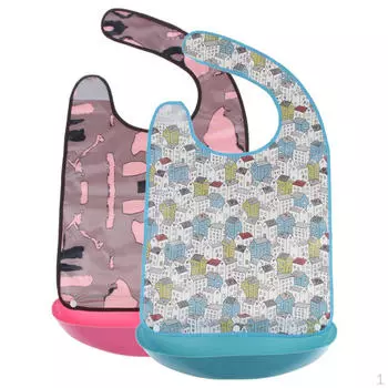 2 шт. очень большие нагрудники для взрослых, многоразовая моющаяся одежда синего и красного цвета