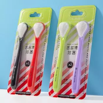2 шт. очистители языка для взрослых и детей, многоразовые силиконовые скребки для языка, моющиеся инструменты для чистки языка, свежее дыхание, гигиена полости рта