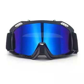 2 шт. очки для езды на велосипеде, очки для мотоцикла, квадроцикла, очки для верховой езды, лыжные очки, ветрозащитные очки, очки для гонок и мотокросса one size синий/чёрный