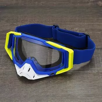 2 шт. очки для езды на велосипеде, очки для мотоцикла, квадроцикла, очки для верховой езды, лыжные очки, ветрозащитные очки, очки для гонок и мотокросса one size синий/белый