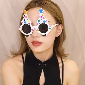 2 шт. Очки для рождественской елки, рождественский костюм для косплея, нарядные очки, рождественские аксессуары для очков 2pcs зелёный