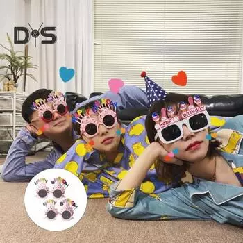2 шт. очки на день рождения, красочные очки в форме кекса, многоразовые, с прочным шарниром, легкие, унисекс, декоративная вечеринка, реквизит для фотосессии, очки на день рождения белый
