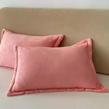 2 шт. одинарная наволочка мягкая теплая осень/зима кристальный бархат фланель/флис наволочка однотонная 48*74 см без наполнителя 48X74cm 2PCS Pillowcases