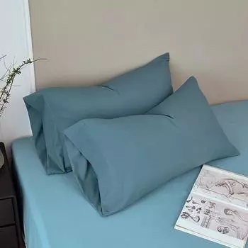 2 шт. однотонная стираная хлопковая наволочка домашнее постельное белье супер мягкая наволочка конверт украшения наволочки 48X74cm светло-синий