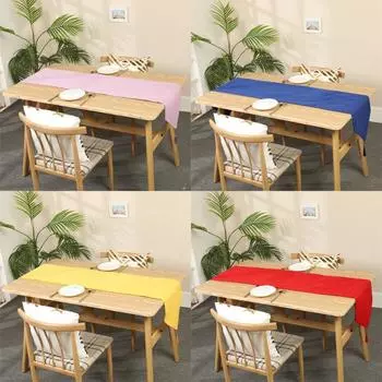 2 шт. однотонный флаг для стола I декоративная ткань для обеденного стола в скандинавском стиле длинная скатерть из льна скатерть для пыли китайский флаг для чая 33*150cm