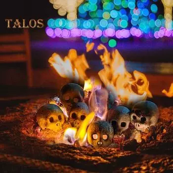 2 шт. огнестойкие украшения в виде черепа, металлическая копия человеческого черепа, аксессуар для костра для костра, камин, газ, пропан белый