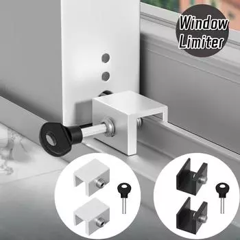 2 шт. Ограничитель для окон без проколов, пряжка для оконного замка, раздвижная дверь, устройство защиты детей, устройство безопасности и защиты от кражи
