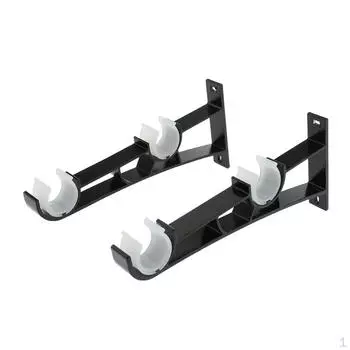 2 шт., оконные занавески, двойные стержни, настенные кронштейны, держатель крючка белый