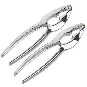 2 шт. орехокол из цинкового сплава, эргономичная ручка, 2 канавки, фундук, пекан, миндаль, ореховый нож, плоскогубцы, зажим, шеллер, зажим, инструмент, кухонные гаджеты серебряный