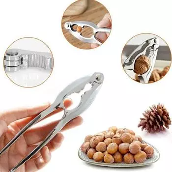 2 шт. орехокол из цинкового сплава, эргономичная ручка, 2 канавки, фундук, пекан, миндаль, ореховый нож, плоскогубцы, зажим, шеллер, зажим, инструмент, кухонные гаджеты серебряный