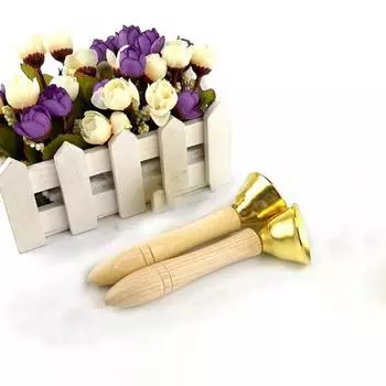 2 шт. Orff практичный детский легкий ручной колокольчик с деревянной ручкой, трясущийся ударный инструмент, игрушка