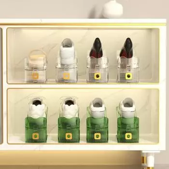 2 шт. Органайзер для обуви, стеллаж для хранения, двухслойная противоскользящая конструкция, прочная несущая стойка для обуви на высоких и низких каблуках чистый