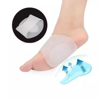 2 шт. оригинальный гель для поддержки свода стопы, мягкие гелевые рукава для поддержки подошвенного фасциита, инструмент для ухода за плоской стопой белый