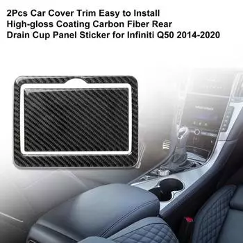 2 шт. Отделка автомобильного чехла, простая установка, глянцевое покрытие, углеродное волокно