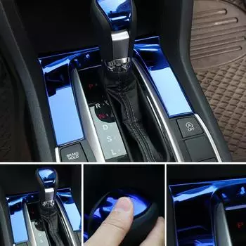 2 шт., отделка панели переключения передач автомобиля, крышка коробки переключения передач автоматической коробки передач для Honda Civic 10-го поколения 2020 2019 2018 2017 2016 с левым рулем