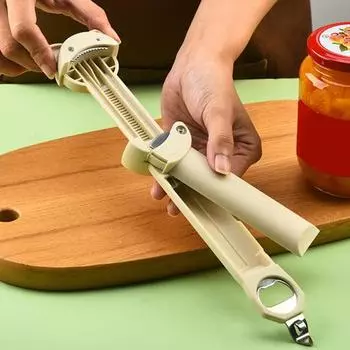 2 шт. открывалка для банок и бутылок для слабых рук, эргономичный штопор для вина, выдвижной магнитный консервный нож, многофункциональный инструмент для открывания крышек для пожилых людей чёрный/красный