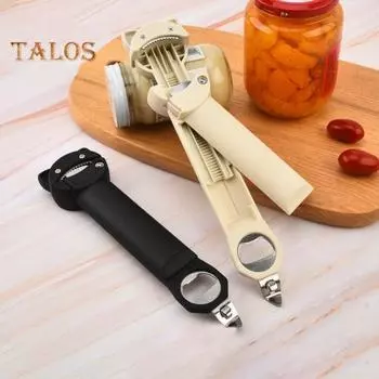 2 шт. открывалка для банок и бутылок для слабых рук, эргономичный штопор для вина, выдвижной магнитный консервный нож, многофункциональный инструмент для открывания крышек для пожилых людей черный белый