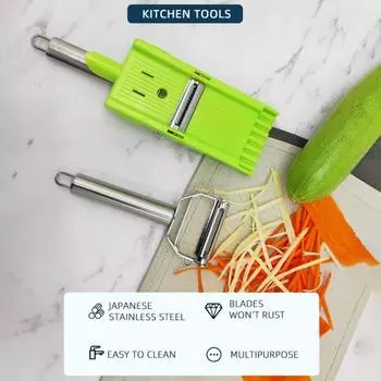 2 шт., овощечистка из нержавеющей стали, легкая чистка, универсальный слайсер, измельчитель, терки, экономящий время кухонный гаджет для фруктов и овощей