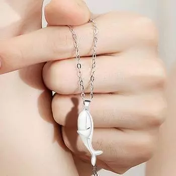 2 шт. ожерелье для пары, новинка, нежный магнитный Кит, ласковый кулон в виде объятия, цепочка на ключицу на юбилей золотистый