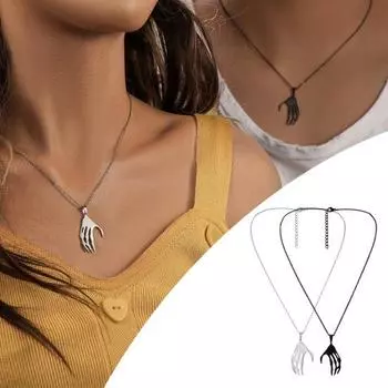 2 шт., ожерелье в виде черепа, регулируемая удлиненная цепочка, ожерелье для пары лучшего друга, ювелирное изделие, подарок