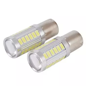 2 шт. P21W 1156 BA15S светодиодный фонарь заднего хода 12 В 33SMD 5630 CanBus светодиодные лампы для указателей поворота автомобиля, яркие белые CHINA