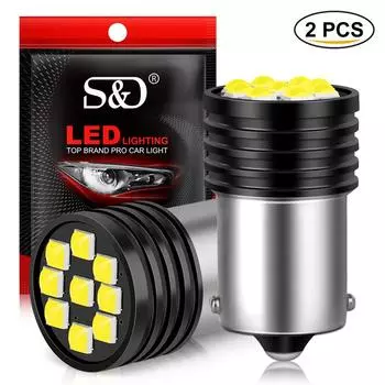 2 шт. P21W LED 1156 BA15S 1157 BAY15D Светодиодная лампа P21 5W R5W R10W Светодиодная лампа 9SMD 3030 Авто Лампы Автомобильные светодиодные лампы 12 В Белый 1156 BA15S P21W R5W
