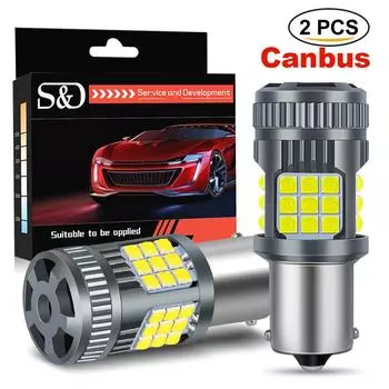 2 шт. P21W светодиодные лампы Canbus 1156 BA15S BAU15S PY21W T20 7440 W21W 7443 W21/5W 3030SMD крутой вентилятор автомобильный сигнал поворота обратный свет без гипервспышки авто лампы 7440 T20 W21W WY21W жёлтый