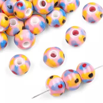 2 шт./пакет 12x9 мм круглый горошек керамические фарфоровые свободные бусины-разделители для DIY ювелирных изделий аксессуары для рукоделия