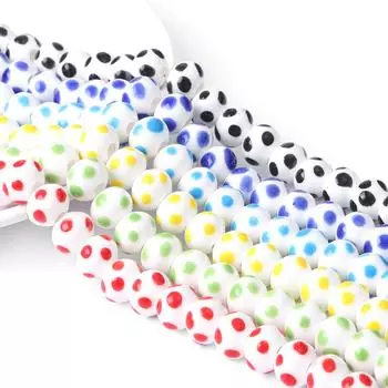 2 шт./пакет 12x9 мм ручной работы круглые керамические бусины в горошек очаровательные фарфоровые свободные бусины-разделители для DIY ювелирных изделий аксессуары для рукоделия фиолетовый