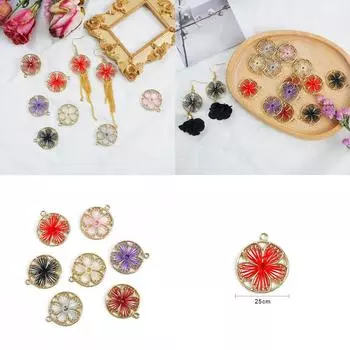2 шт./пакет 25 мм сплав круглый пятилистный кулон DIY браслет ожерелье серьги ювелирные аксессуары 25mm 2pcs/bag