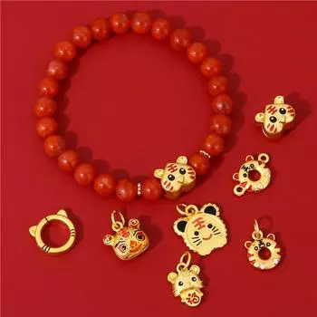 2 шт./пакет, металлические бусины из цинкового сплава, сердце тигра, подвески для изготовления браслетов, аксессуары для ювелирных изделий своими руками 10.5x15mm