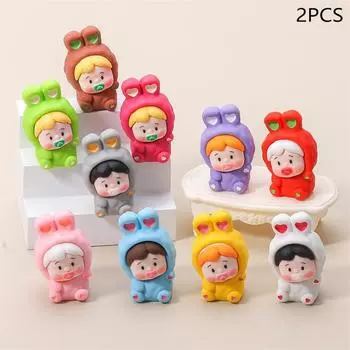 2 шт./пакет, милая соска-пустышка, кукла, смоляные украшения для автомобиля, микрофигурки для ландшафта, аксессуары для самостоятельного изготовления, домашний декор, кукольный домик, игрушка, подарок для детей 2pcs